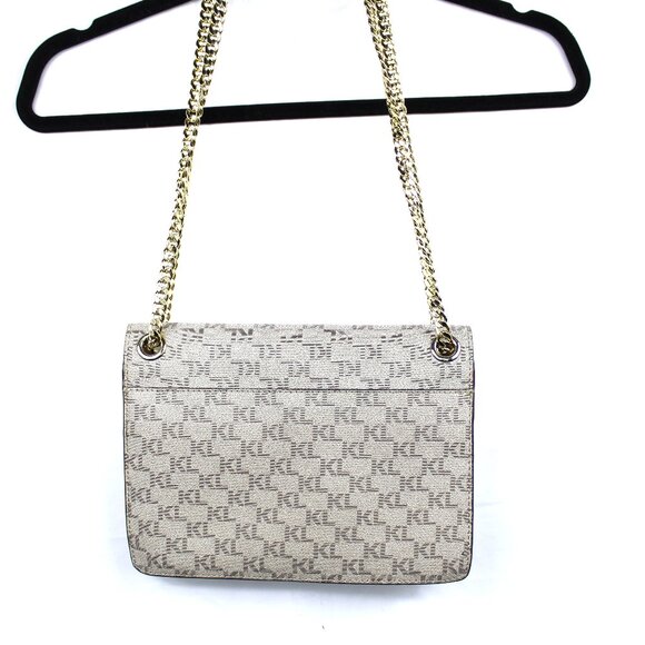 Karl Lagerfeld Paris Floral Embroidered Chain Link Crossbody Shoulder Bag - VGUC - Picture 7 of 14